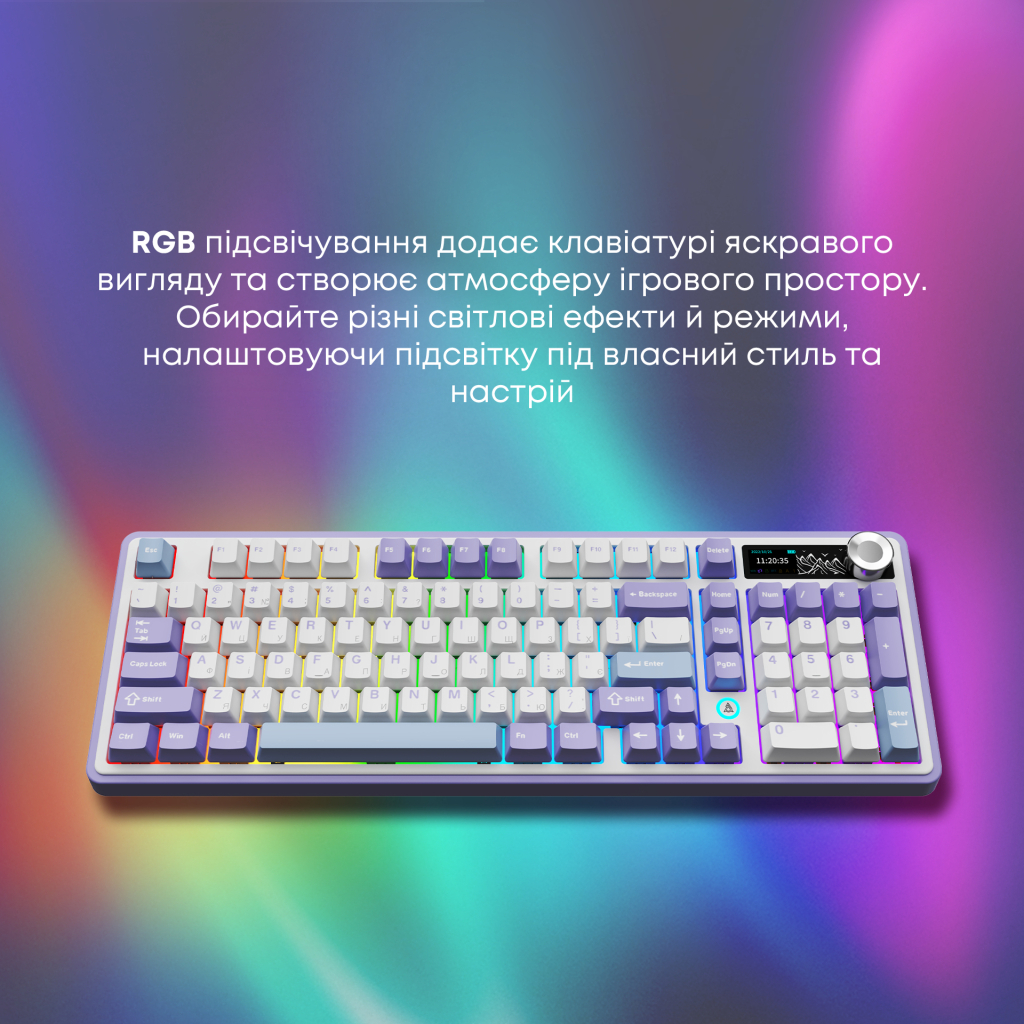 Клавіатура Ajazz AK980 V2 Gift Switch V2 Wireless/Bluetooth/USB UA White/Blue (AK980-V2-G-PWB) - изображение 15
