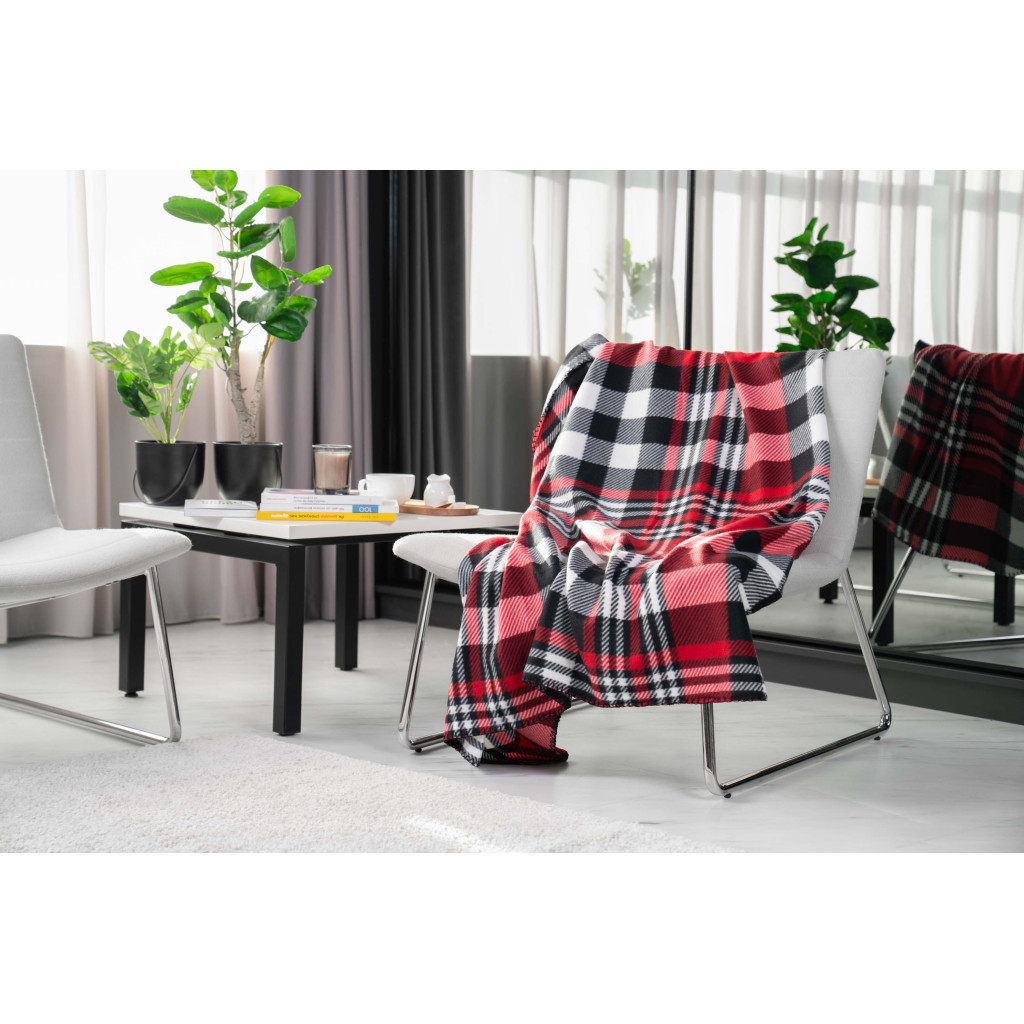 Плед Ardesto Fleece клітинка червоно-чорна 130х160 см (ART0704PB) - зображення 2