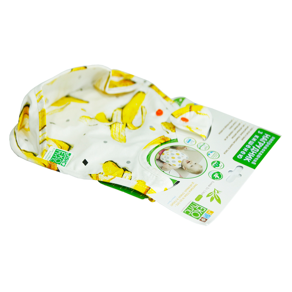 Слинявчик Еко Пупс Eco Cotton Premium 2 непромокаючий з кишенею Банани (EPB-009) - изображение 2