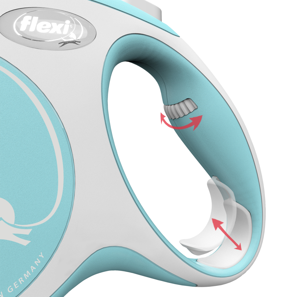 Повідець для собак Flexi New Comfort М стрічка 5 м (блакитний) (4000498043615) - зображення 4