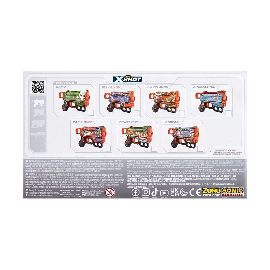 Іграшкова зброя Zuru X-Shot Швидкострільний бластер Skins Menace Game Over (8 патронів) (36515B) - зображення 5