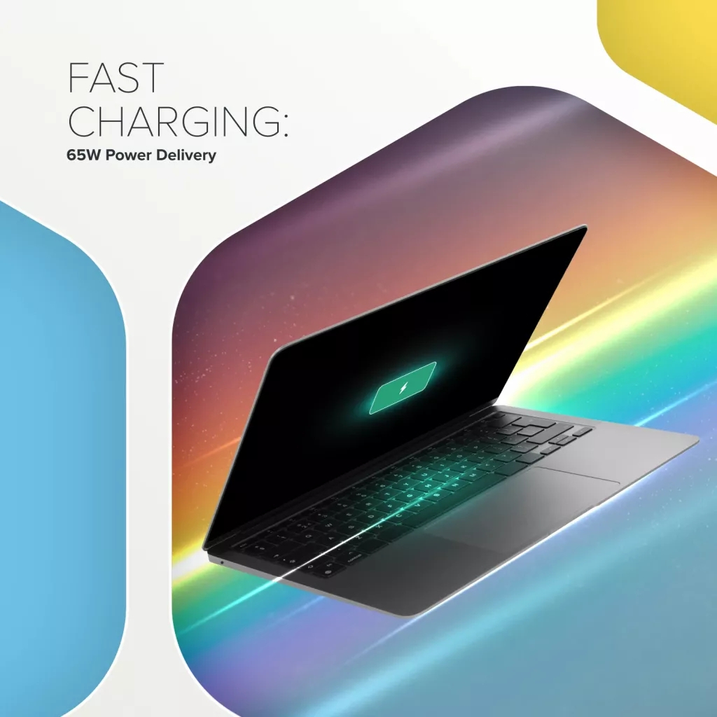 Зарядний пристрій Canyon HEXAGON 65 GaN 65W 2xPD 1xQC EU Black (CND-CHAHEX65B) - зображення 9