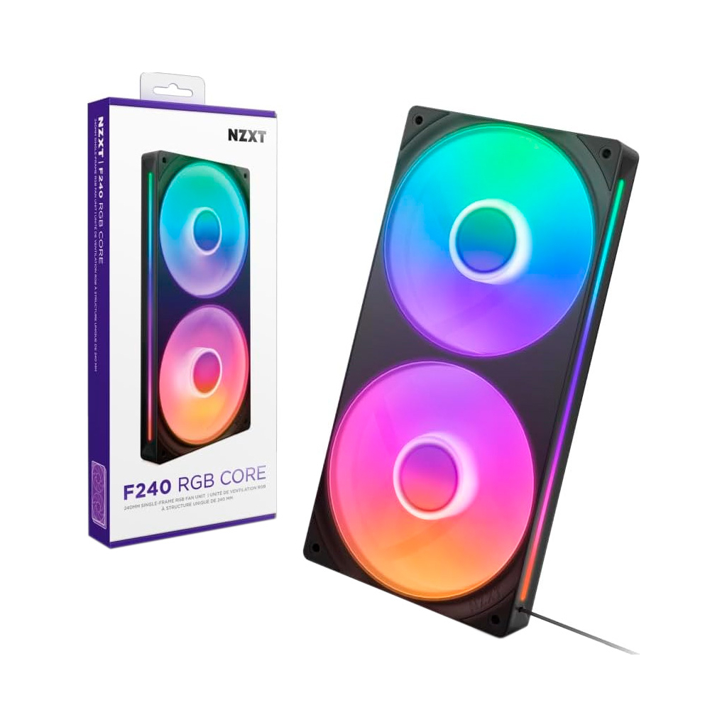 Кулер до корпусу NZXT F240 RGB Core Fan (Single Frame) - Black (RF-U24HF-B1) - зображення 7