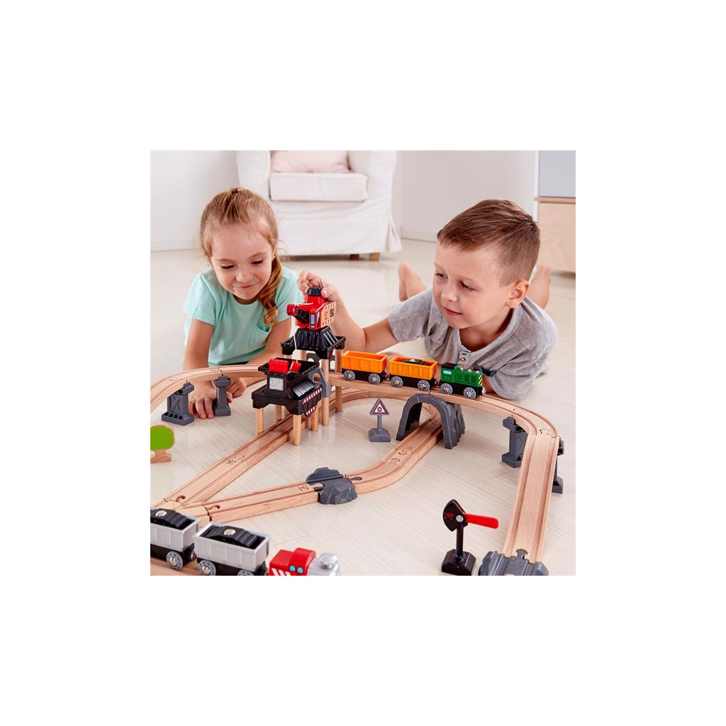 Залізниця Hape Гірський навантажувач 64 елемента (E3756) - зображення 5