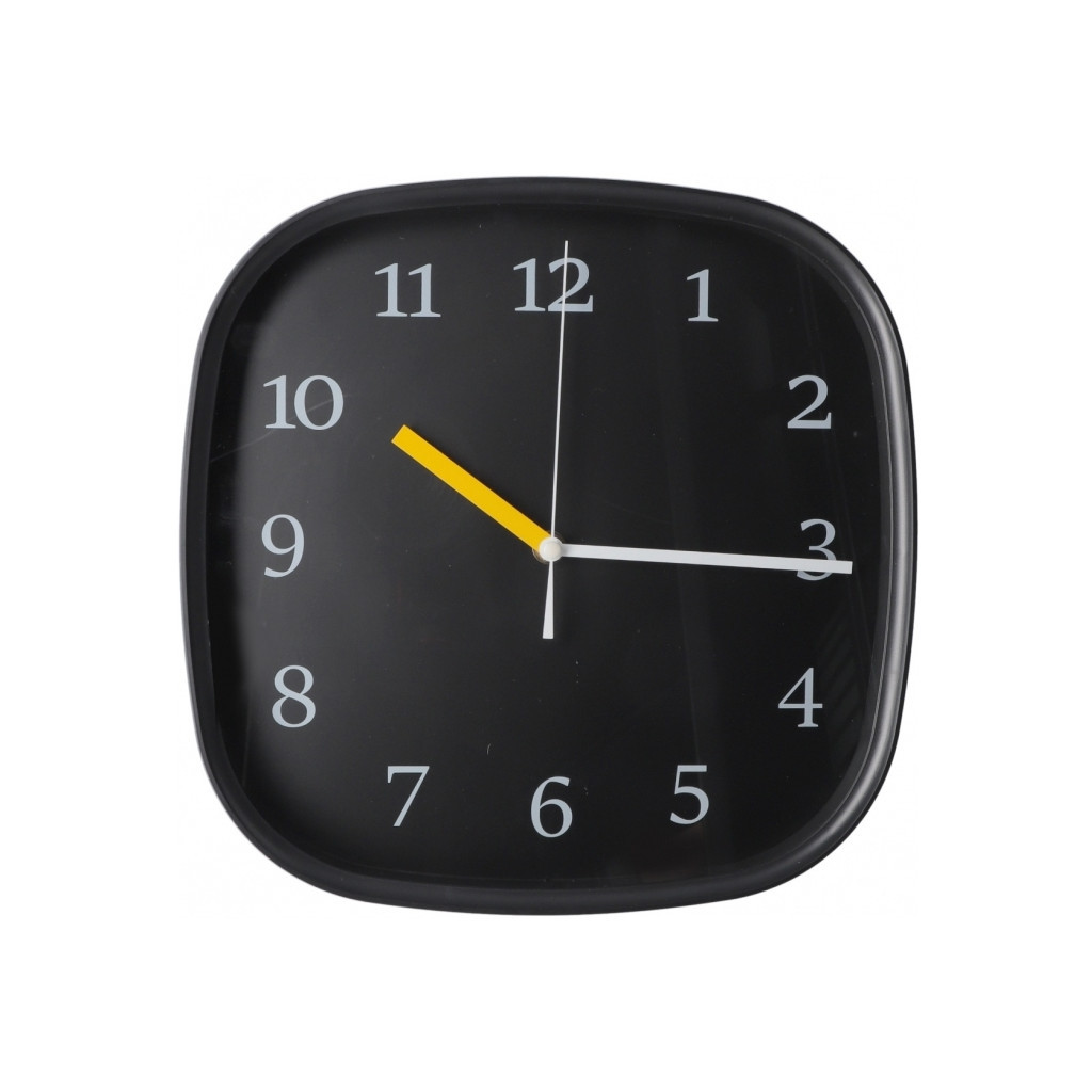 Настінний годинник Optima Style пластиковий, чорний (O52117) - зображення 1