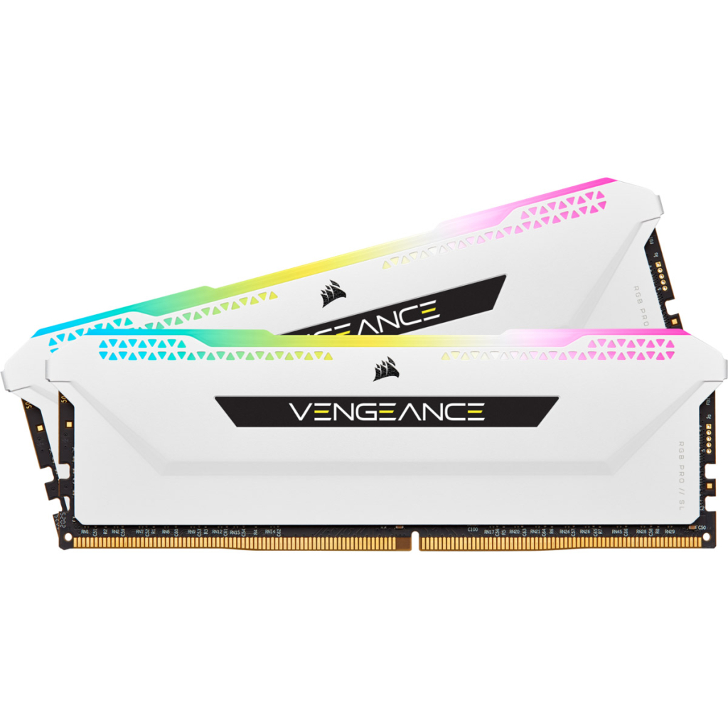 Модуль пам'яті для комп'ютера DDR4 32GB (2x16GB) 3600 MHz Vengeance RGB Pro SL White Corsair (CMH32GX4M2D3600C18W) - зображення 1