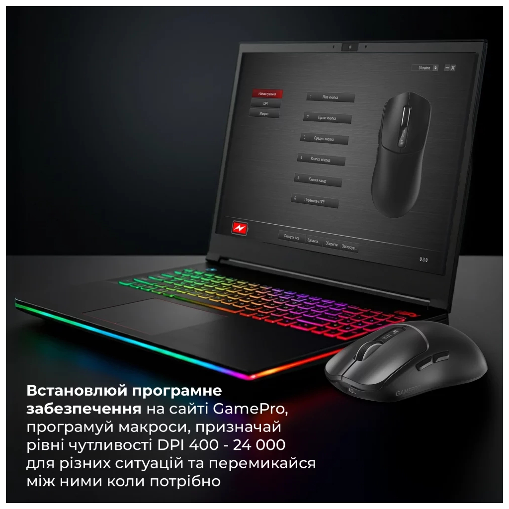 Мишка GamePro Genesis Ranker Wireless/Bluetooth/USB Black (GM012B) - зображення 5