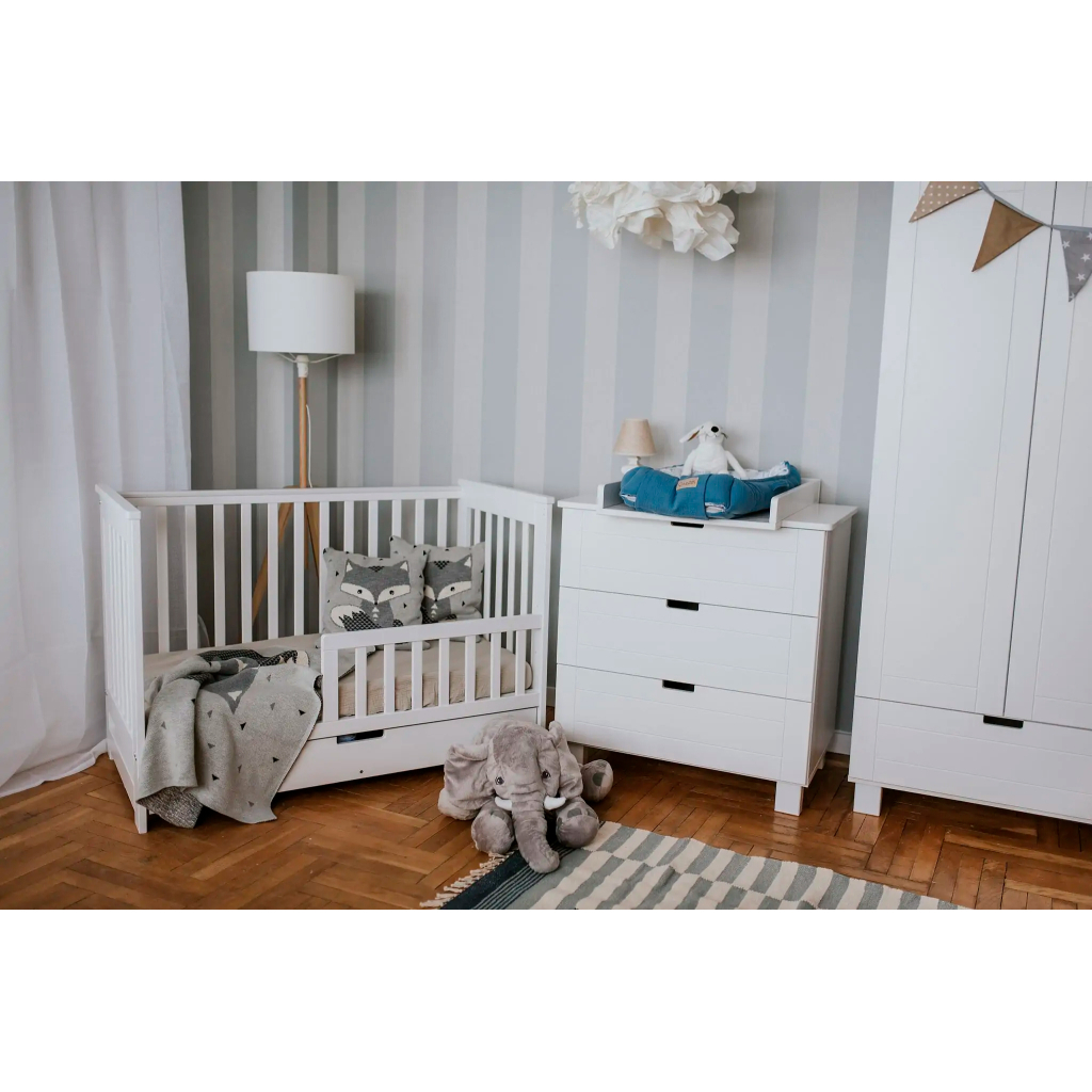 Ліжечко Klups Iwo з шухлядою та перегородкою 120 х 60 см Біле (IWO3) - зображення 9