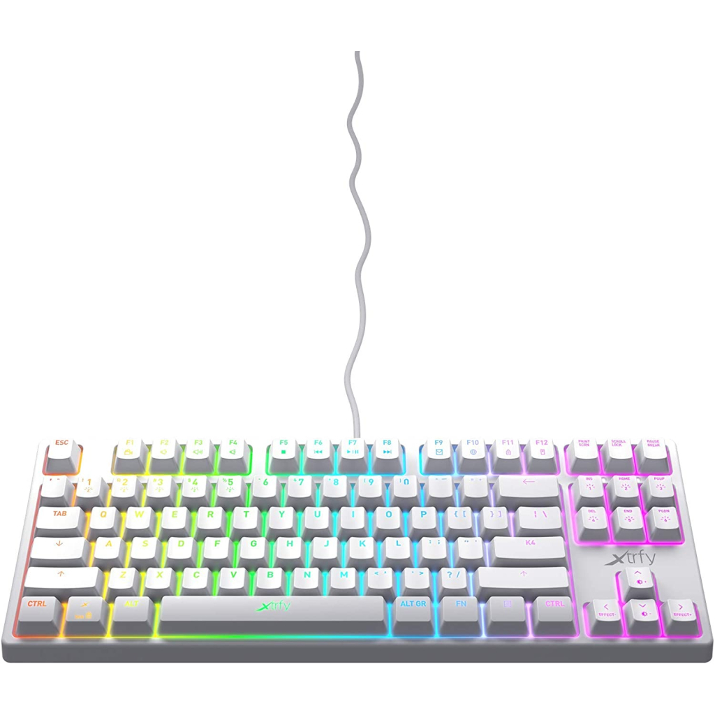 Клавіатура Xtrfy K4 TKL RGB Kailh Red Ukr-Ru White (XG-K4-RGB-TKL-WH-R-UKR) - зображення 6