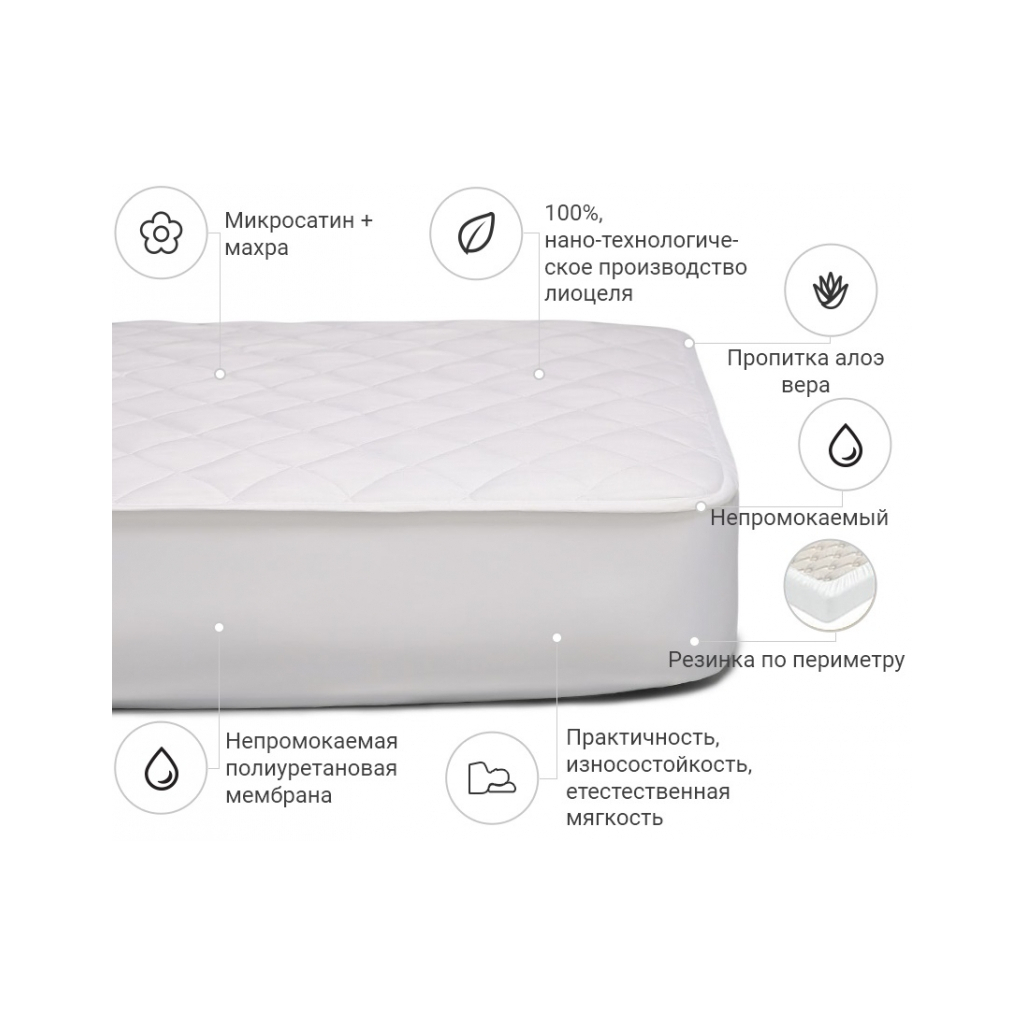 Наматрацник MirSon тенсел (Modal) двосторонній Aloe Vera 313 160x200 см (2200000355379) - зображення 2
