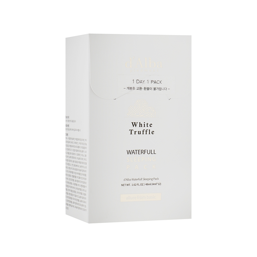 Маска для обличчя D'Alba Waterfull Sleeping Pack Зволожувальна нічна З екстрактом білого трюфеля 12 х 4 мл (8809782556970) - зображення 1
