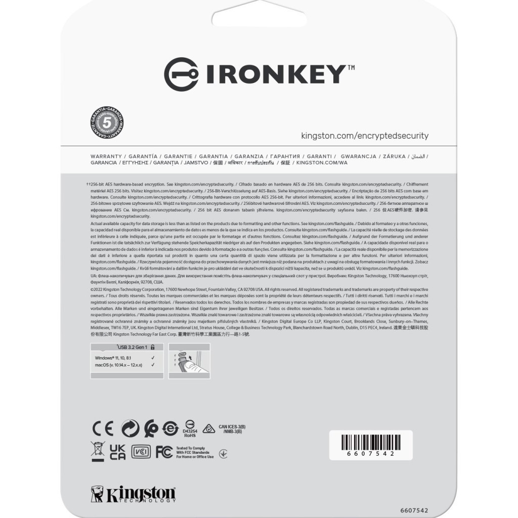 USB флеш накопичувач Kingston 64GB IronKey Vault Privacy 50 Blue USB 3.2 (IKVP50/64GB) - зображення 6