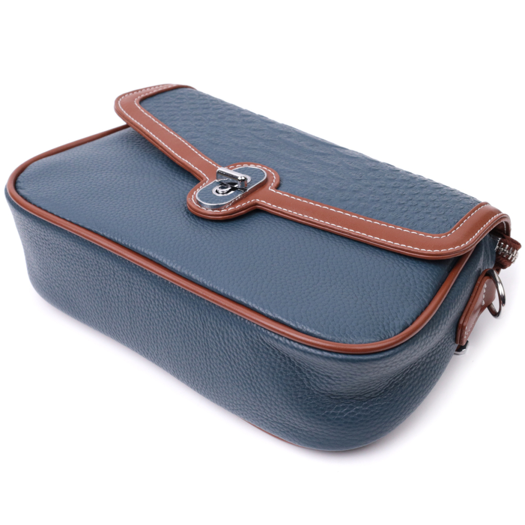 Сумка Vintage З натуральної шкіри Синя (22622) - зображення 8