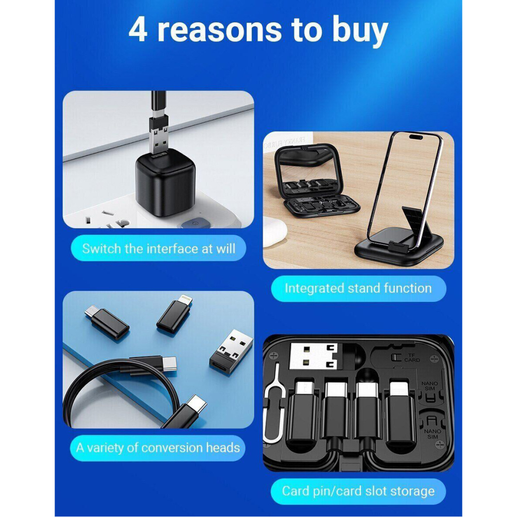 Дата кабель USB charging cable set Treasure box U114 black HOCO (6931474790750) - зображення 10