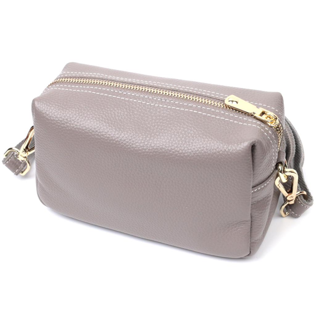 Сумка Vintage Жіноча з двома ременями з натуральної шкіри Сіра (22275) - зображення 2