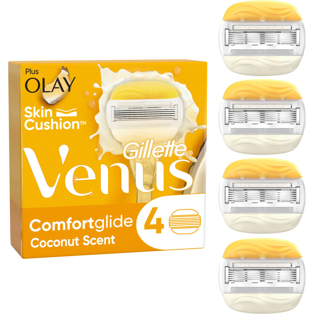 Змінні касети Gillette Venus ComfortGlide Olay З ароматом кокосу 4 шт. (7702018267651) - изображение 1