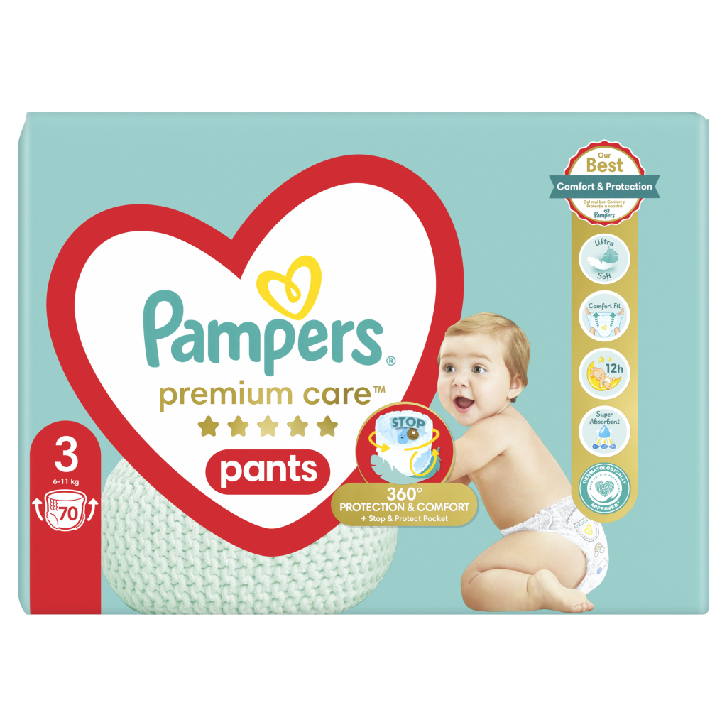 Підгузки Pampers Premium Care Pants Midi Розмір 3 70 шт (8001090759955) - зображення 2