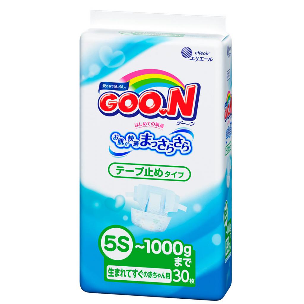 Підгузки GOO.N для маловагих новонароджених плоскі 5S до 1 кг 30 шт. (753864) - зображення 2