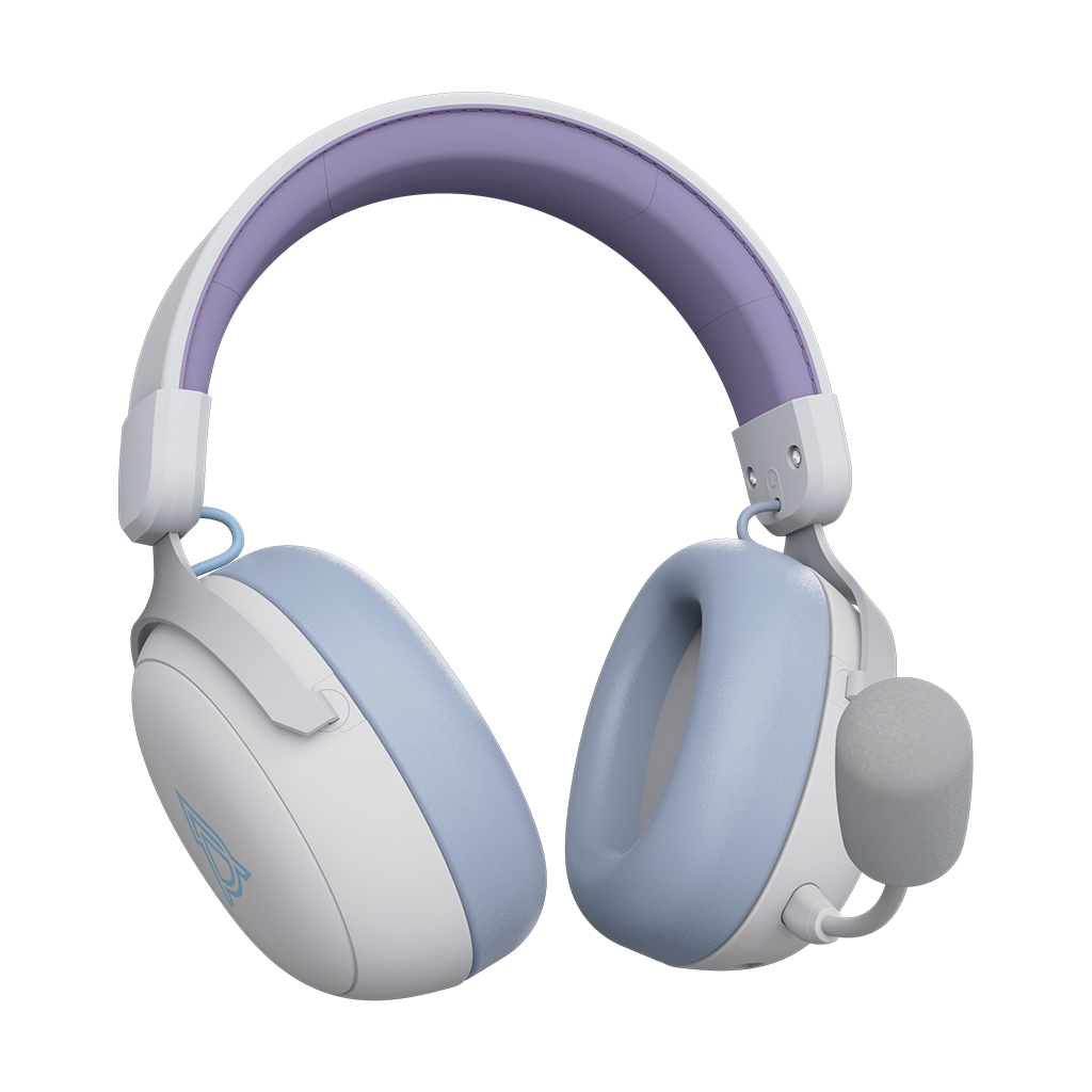Навушники Ajazz AHM08 MAX 3-Mode White/Purple (AHM08-MAX-PWB) - зображення 4
