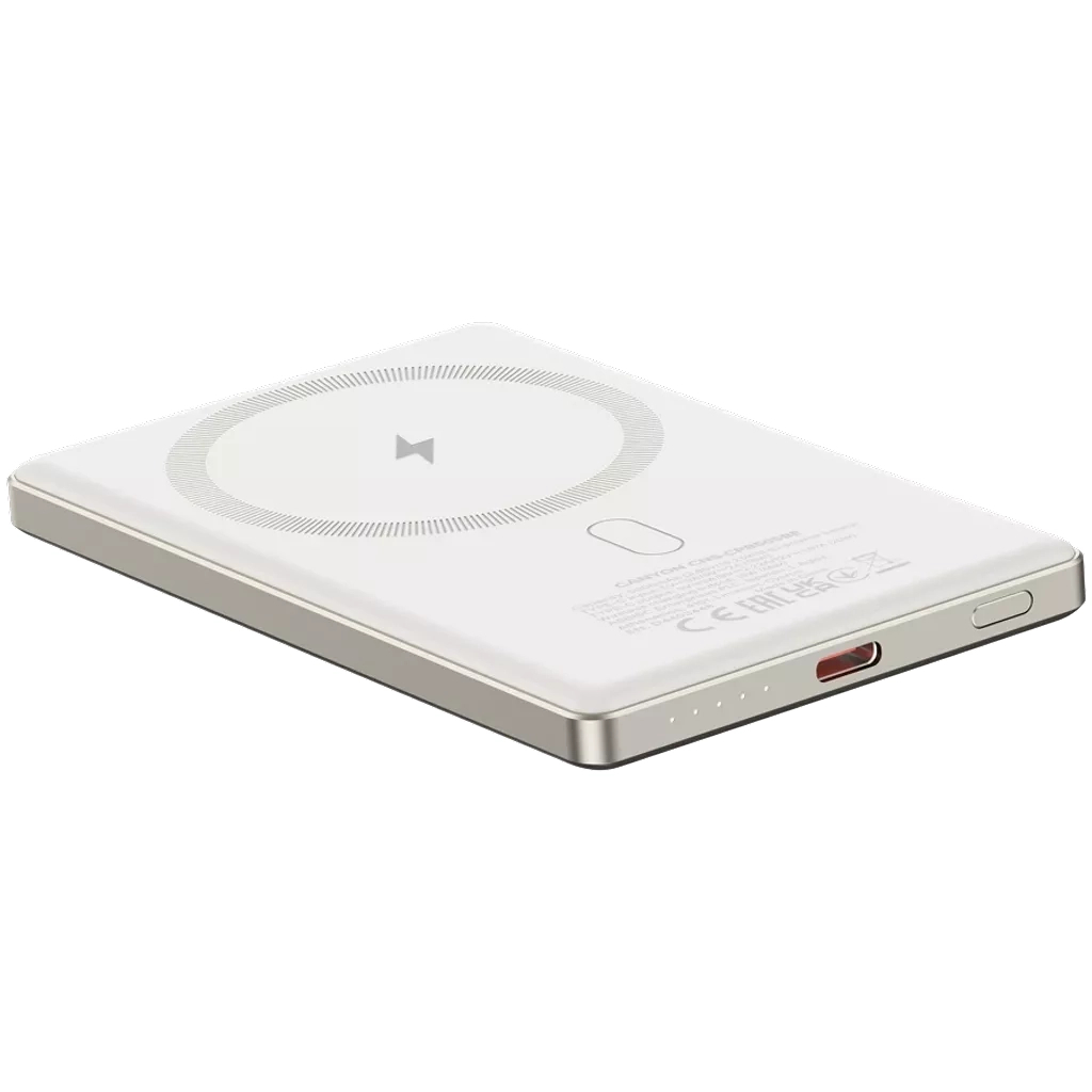 Батарея універсальна Canyon 5000mAh OnPower 505 slim Magsafe PD/20W Beige (CNS-CPB505BE) - зображення 5