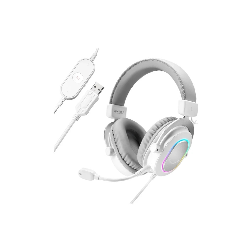 Навушники Fifine H6 RGB 7.1 White (H6W) - зображення 1