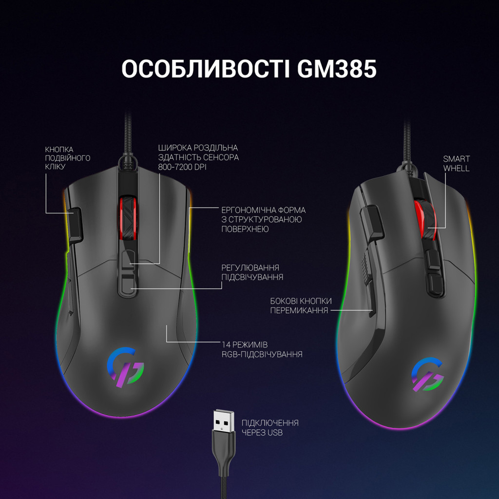 Мишка GamePro GM385 USB Black - зображення 8