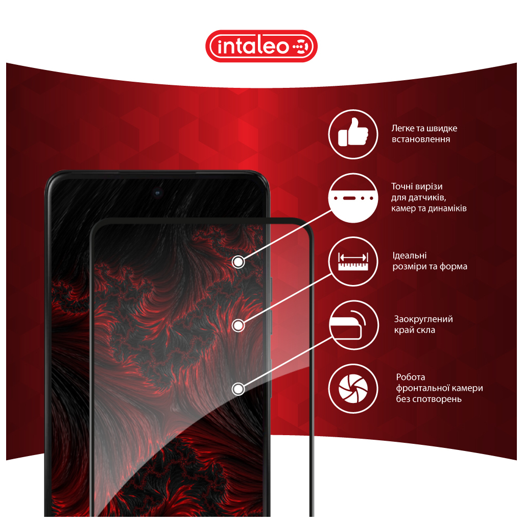 Скло захисне Intaleo Full Glue Moto G75 Black (1283126607400) - зображення 3