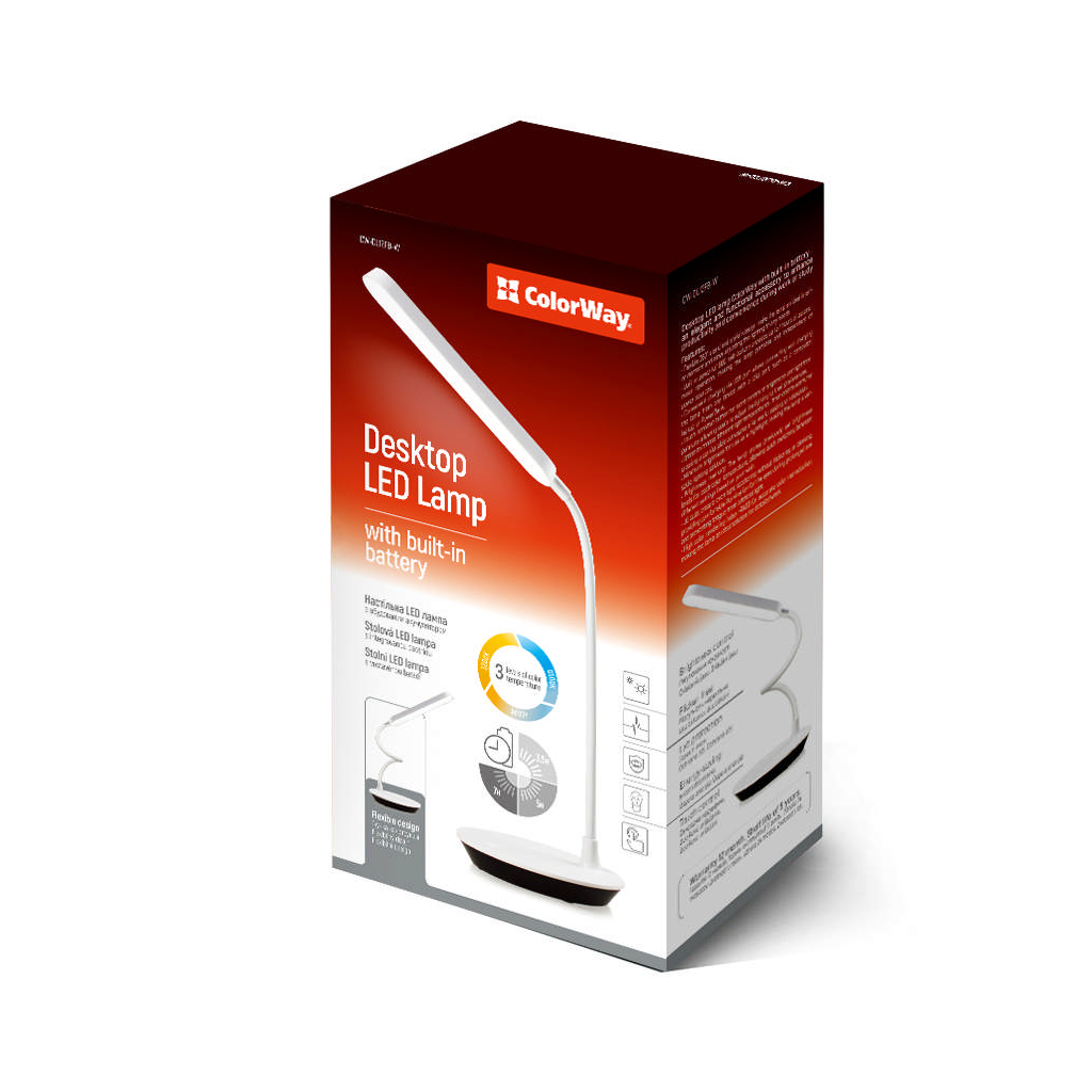 Настільна лампа ColorWay Portable & Flexible 360, 4W, з вбудованим акумулятором 1800 mAh (CW-DL12FB-W) - зображення 8