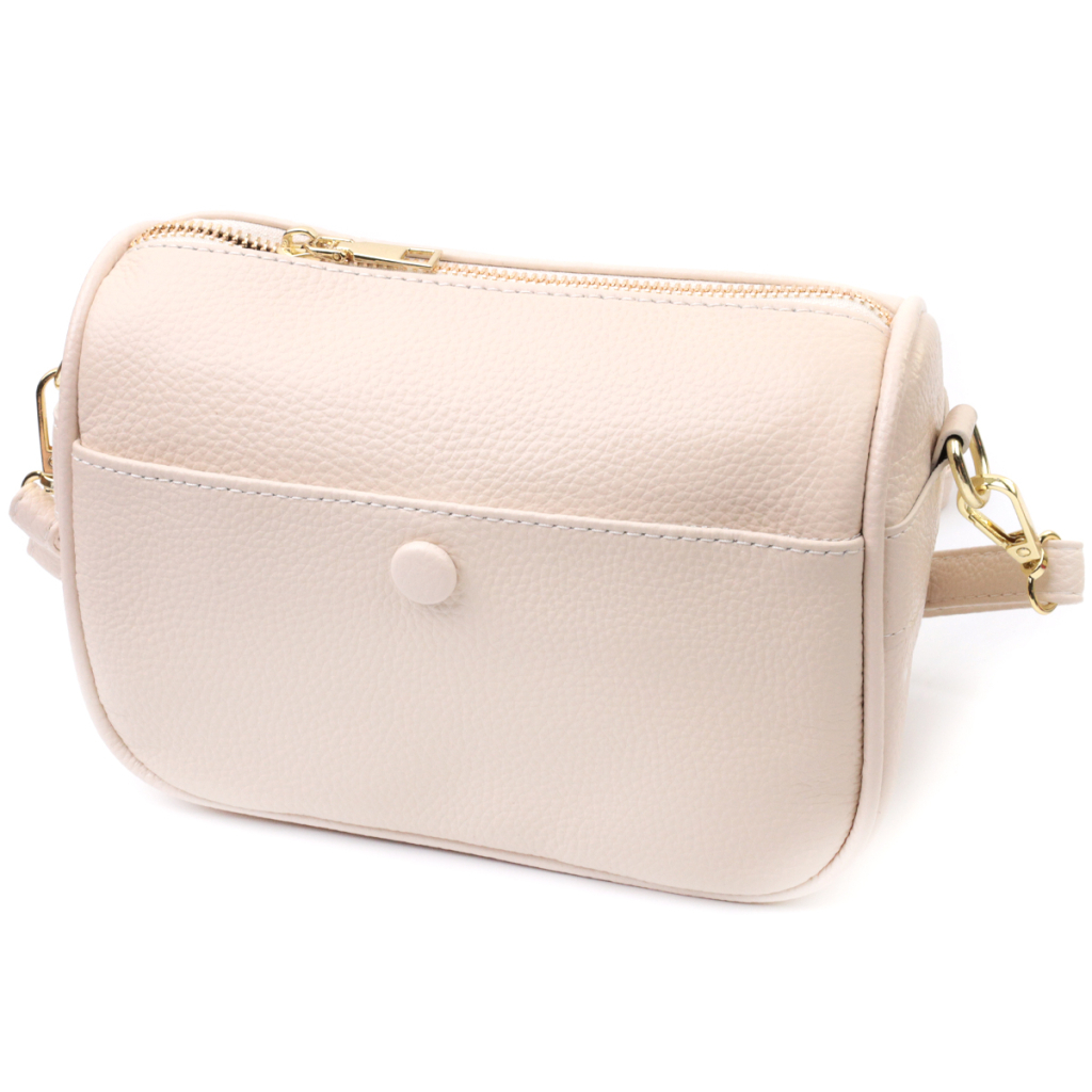 Сумка Vintage Компактна крос-боді жіноча з натуральної шкіри Біла (22591) - зображення 2