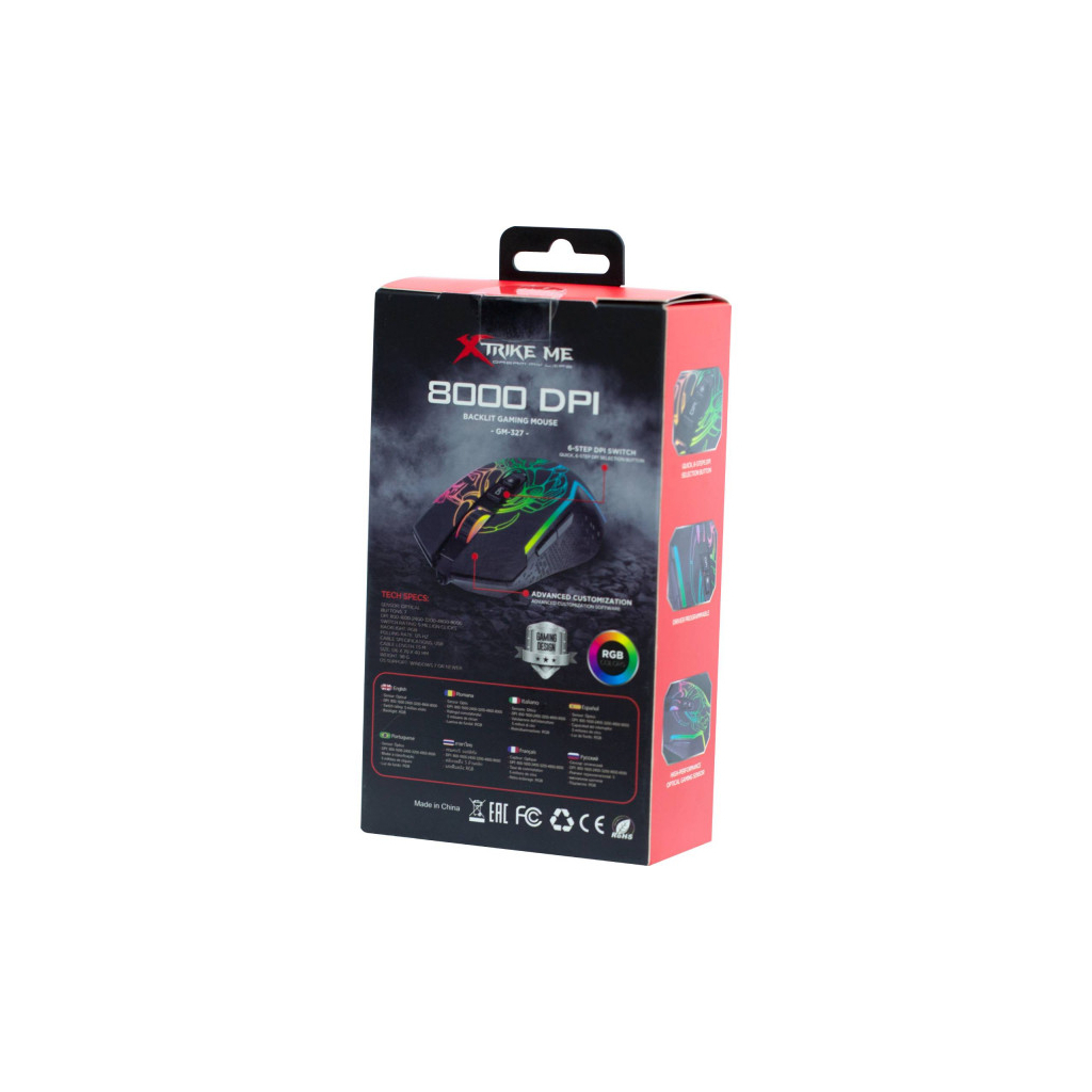 Мишка Xtrike ME GM-327 USB RGB Black (GM-327) - зображення 9