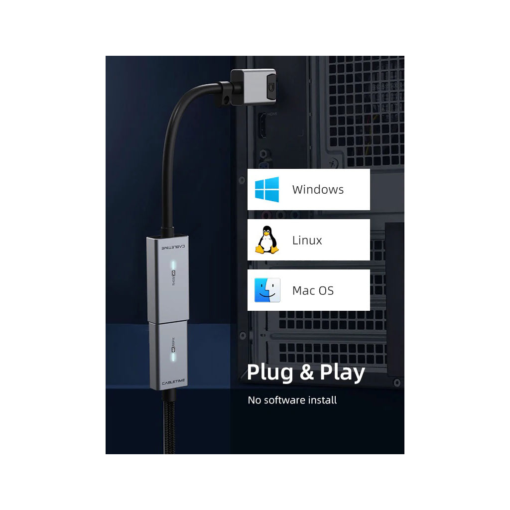 Перехідник DisplayPort M to HDMI F 0.2m 4K60Hz Cabletime (CA915354) - picture 5