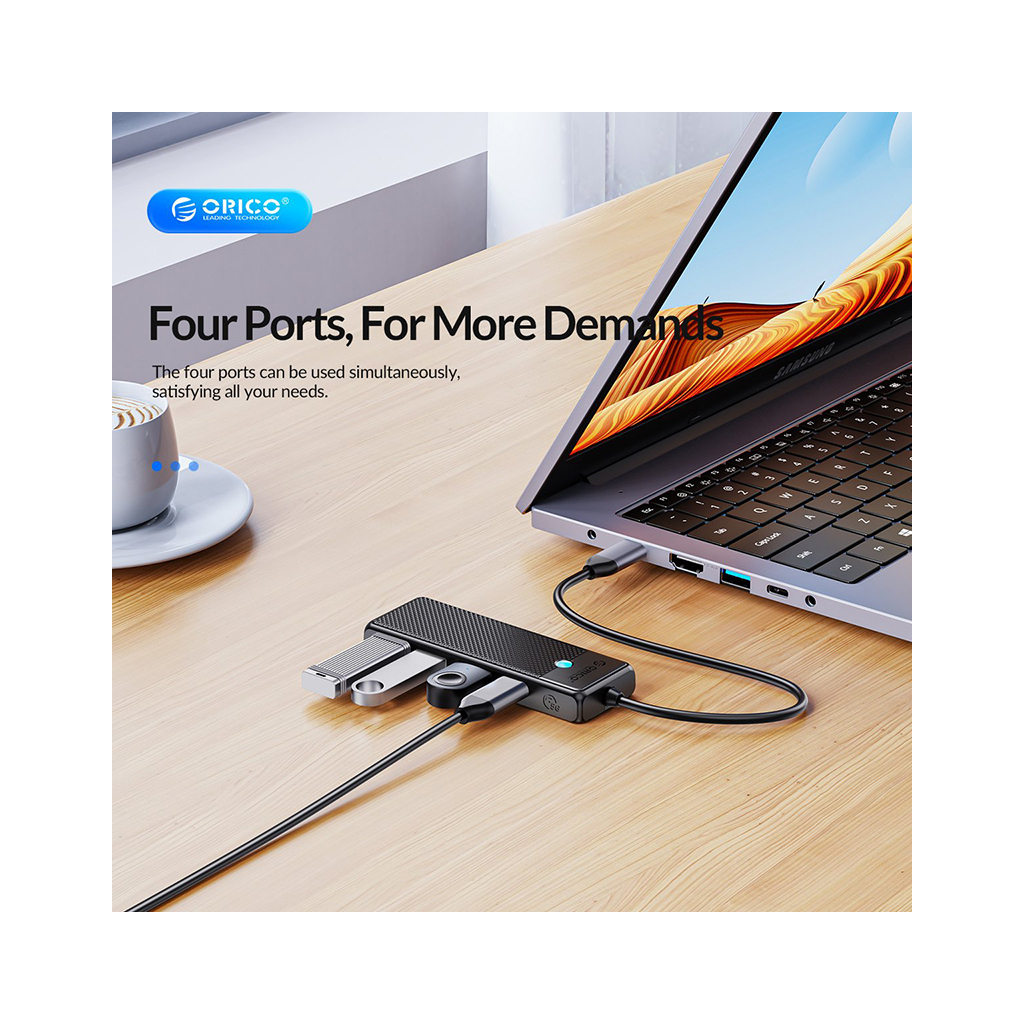Концентратор Orico USB-C to 2xUSB-C + 2xUSB3.0 (CA914210) - зображення 4