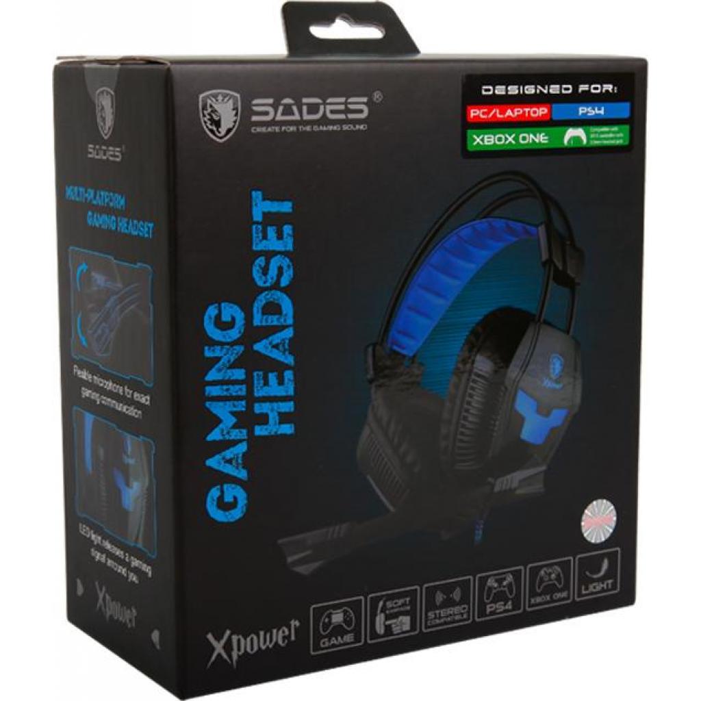 Навушники Sades Xpower Black/Blue (SA706-B-BL) - зображення 9