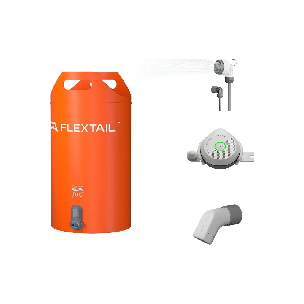 Душ портативний Flextail Tiny Shower Bucket із ємністю та насосом 20 л помаранчевий (TSB-700) - зображення 6