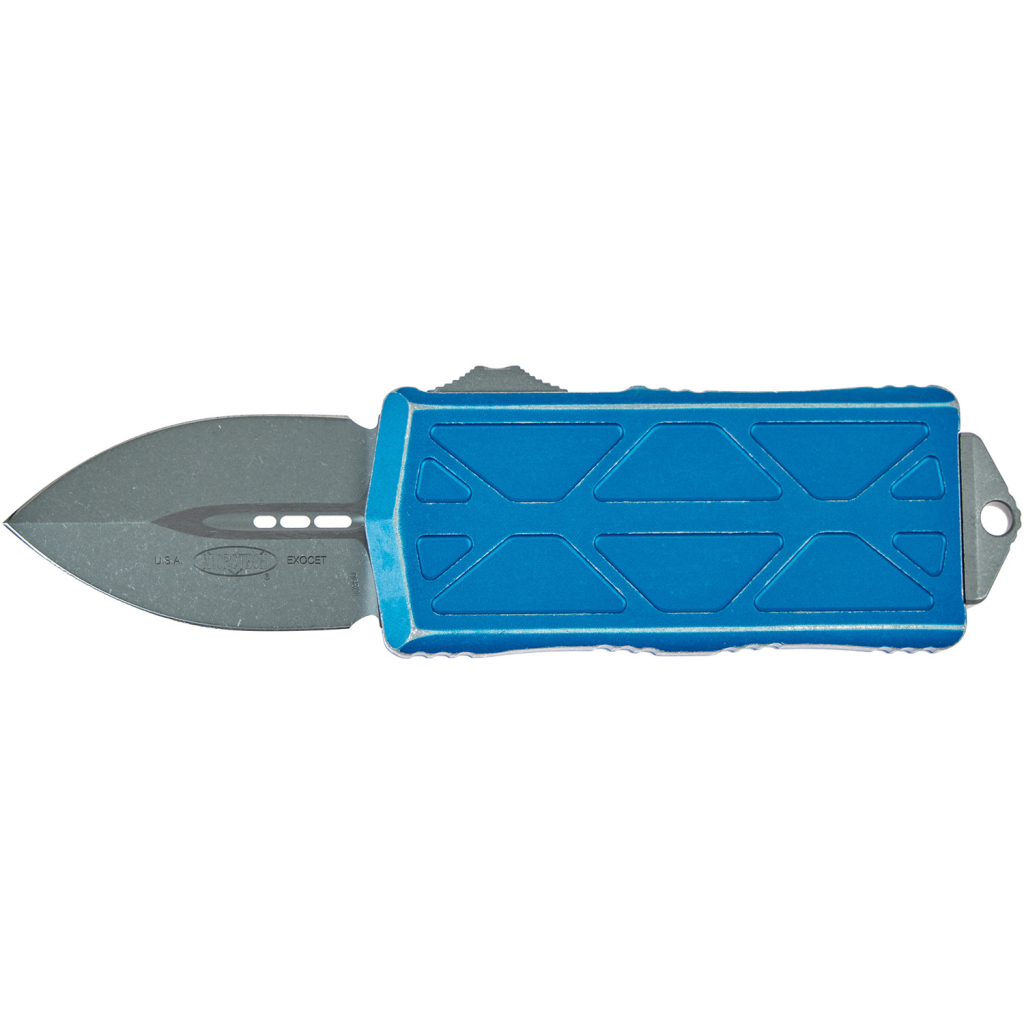 Ніж Microtech Exocet Double Edge Stonewash Distressed Blue (157-10DBL) - зображення 1