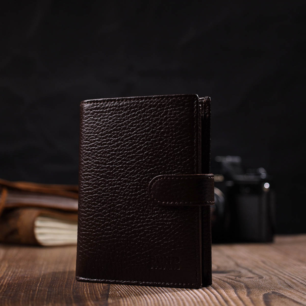 Портмоне Bond Accessories З натуральної зернистої шкіри Коричневе (22056) - изображение 10