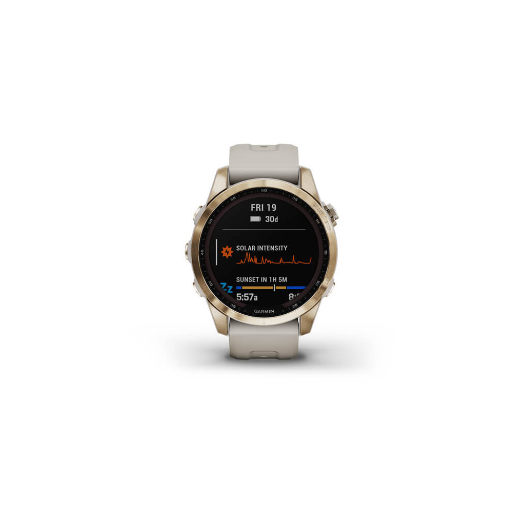 Смарт-годинник Garmin fenix 7S Sapphire Sol, Cream Gold Ti w/ Light Sand Band, GPS (010-02539-21) - зображення 2