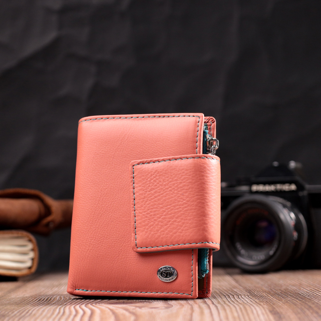 Гаманець ST Leather З натуральної шкіри Помаранчевий (19447) - зображення 9