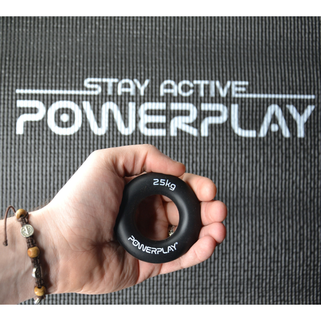 Еспандер PowerPlay PP-4324 Hand Grip Ring Hard 25 кг Чорний (PP_4324_25kg) - зображення 8