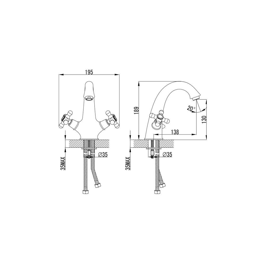 Змішувач Corso BRENTA FE-2A152K (9679004) (FE-2A152K) - изображение 4