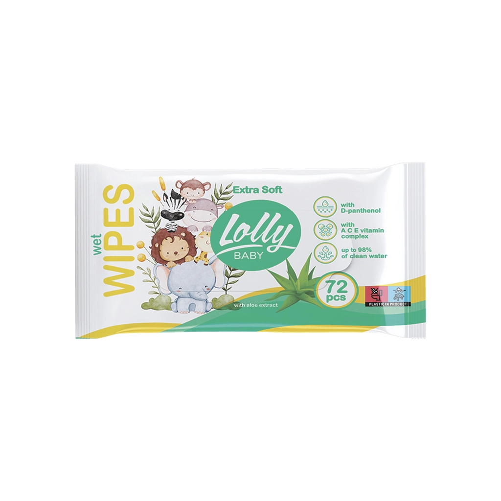 Дитячі вологі серветки Lolly Extra Soft 72 шт (4820174981211) - зображення 1