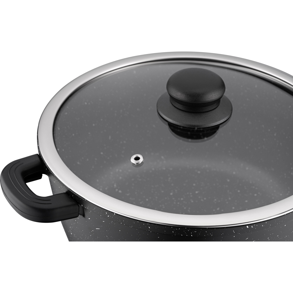 Каструля Ardesto Gemini Anzio скляна кришка 24 см 4,4 л чорна (AR2424GE) - изображение 9