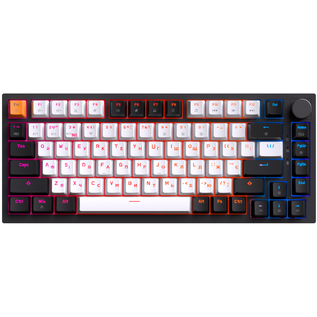 Клавіатура GamePro Asgard Valhalla MK160B Pro 75 RGB Wireless/Bluetooth/USB Black (MK160B Pro) - зображення 2