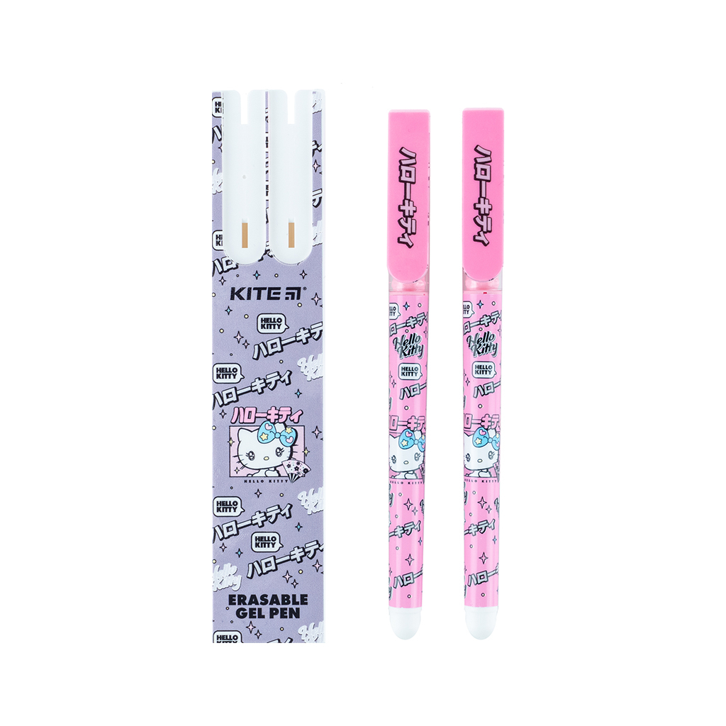 Ручка гелева Kite пиши-стирай Hello Kitty синя, 2 шт у пеналі (HK24-069-2) - зображення 2