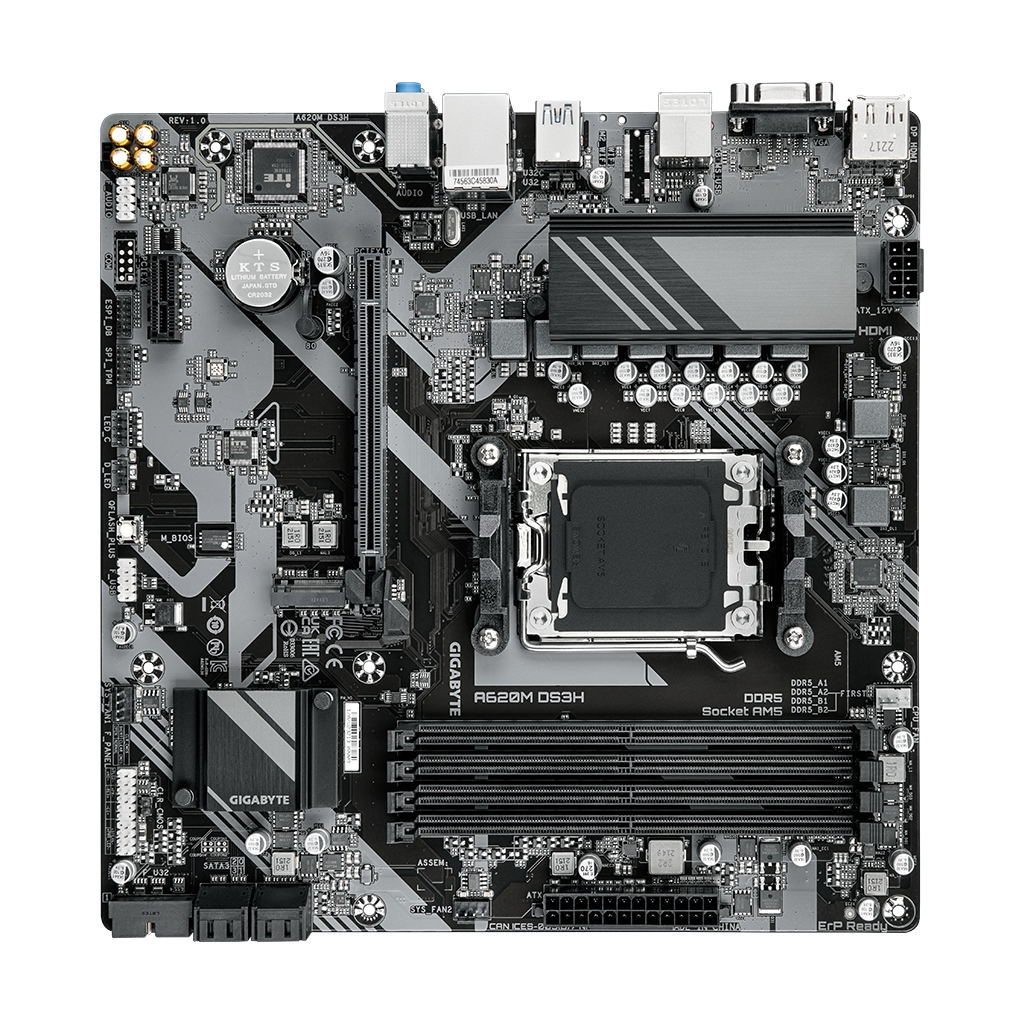Материнська плата GIGABYTE A620M DS3H - зображення 4
