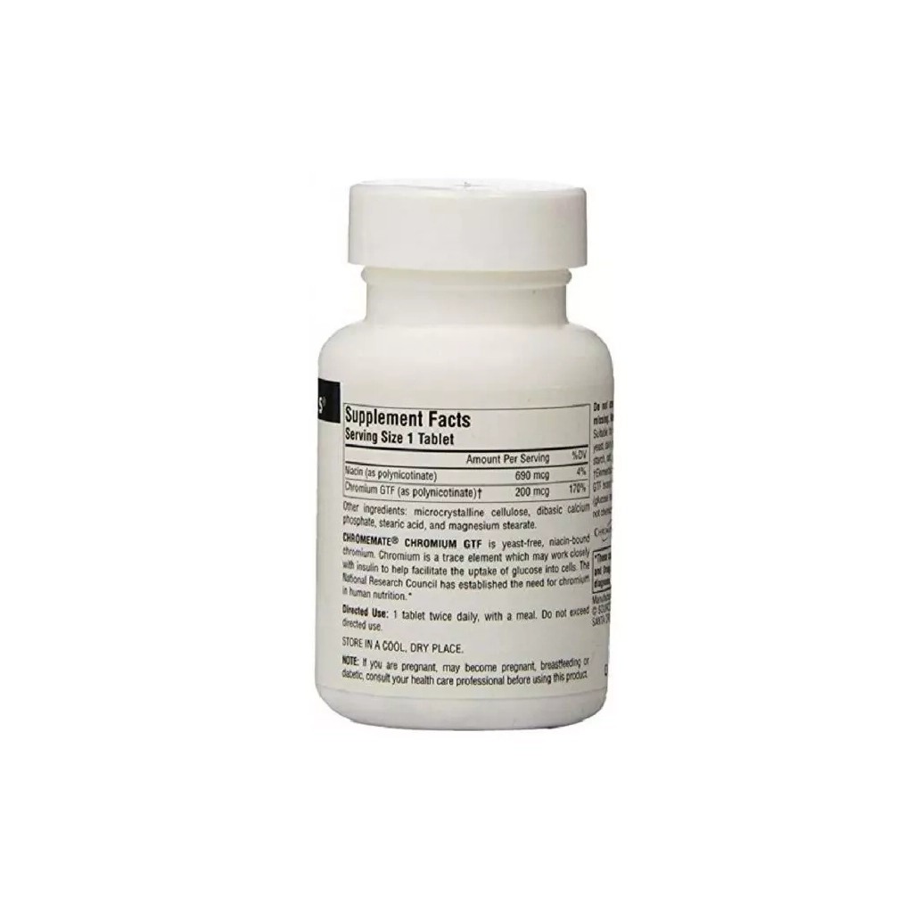 Мінерали Source Naturals Хром GTF 200 мкг, ChromeMate, 120 таблеток (SN0340) - зображення 2