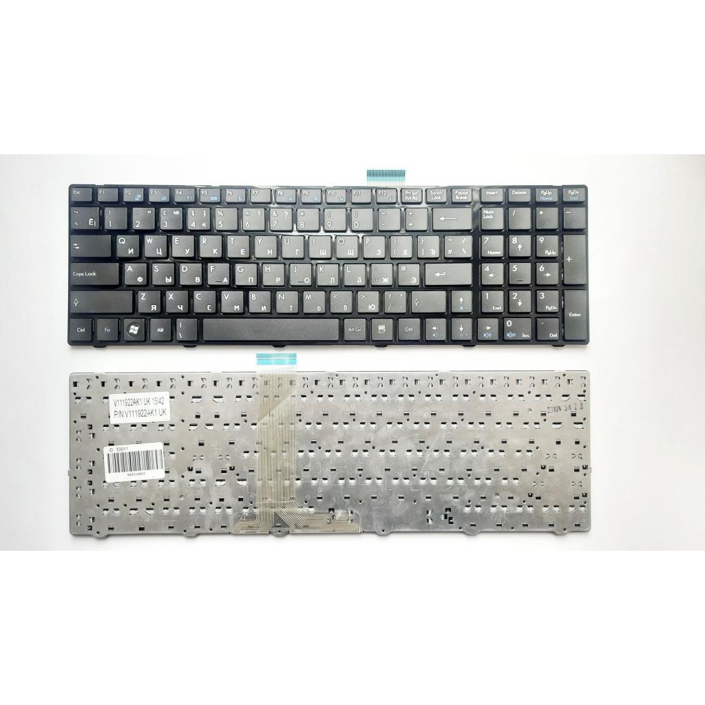 Клавіатура ноутбука MSI GE60, GE70, GX60 чорна з чорною рамкою UA (A43972) - зображення 1