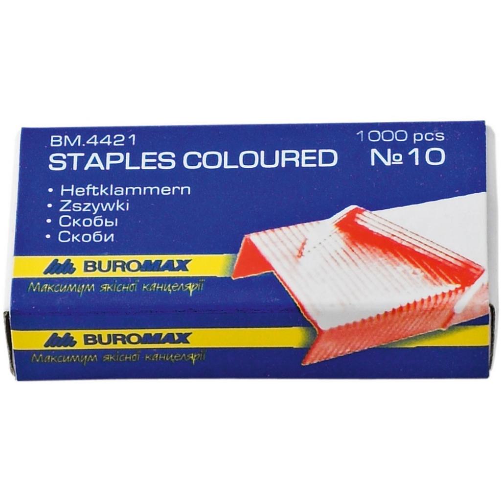 Скоби для канцелярського степлера Buromax №10, color, 1000 шт. (BM.4421) - зображення 1