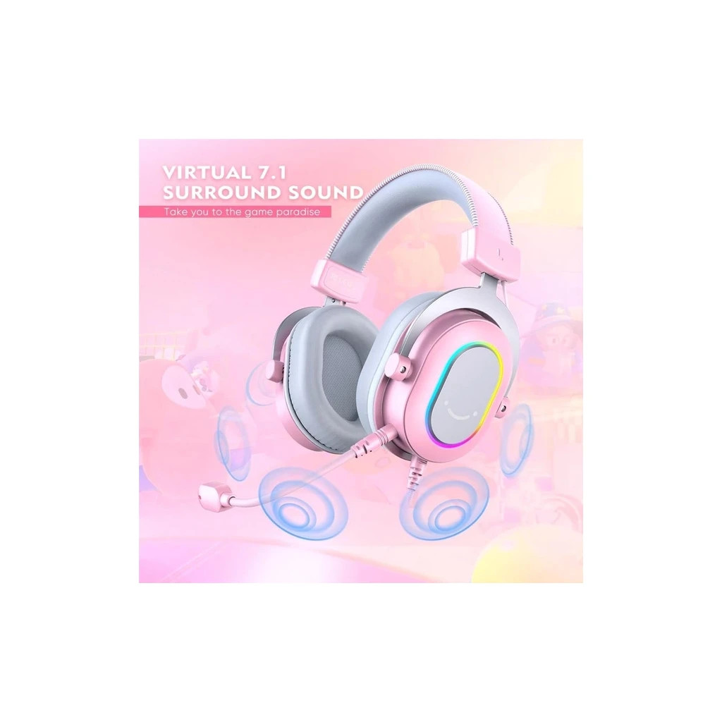 Навушники Fifine H6 RGB 7.1 Pink (H6P) - зображення 6