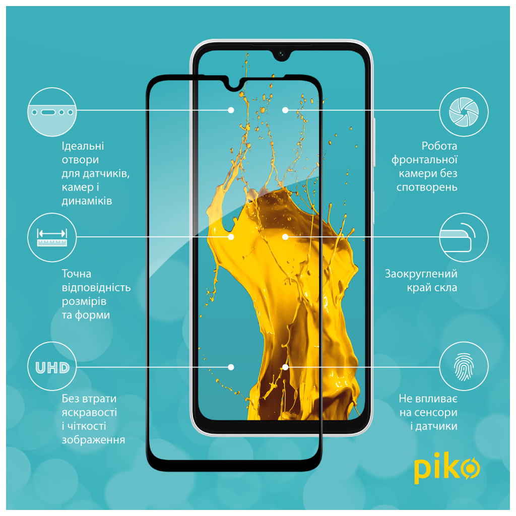 Скло захисне Piko Full Glue Samsung A05S Black (1283126581922) - зображення 2